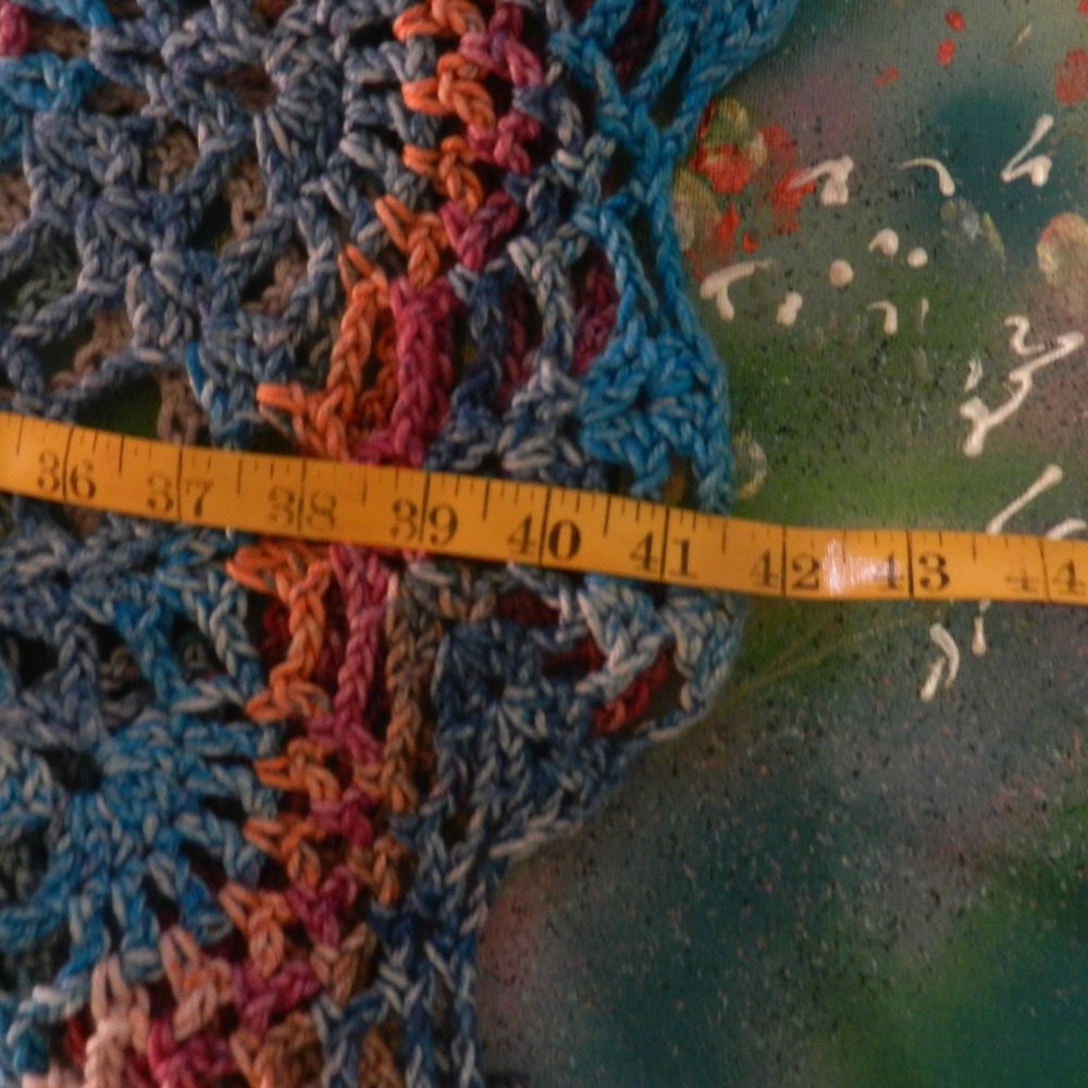 OOAK crochet boho mermaid skirt swim coverup custom handcrafted rose teal citrus - Picture 11 of 16